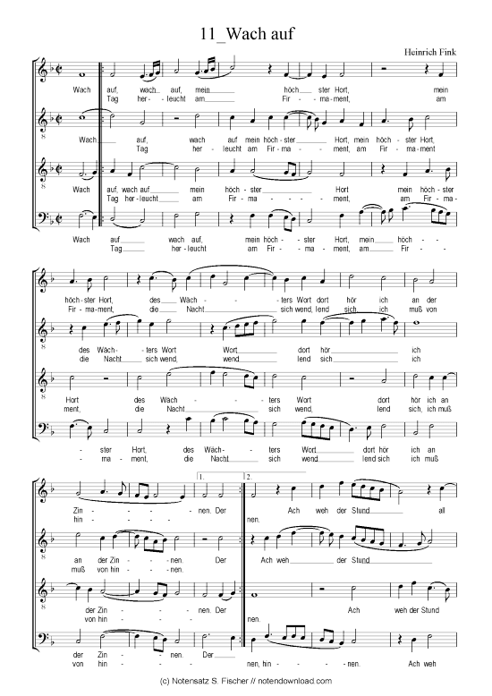 Produktbild zu: Wach auf Heinrich Finck (1444-1527)
