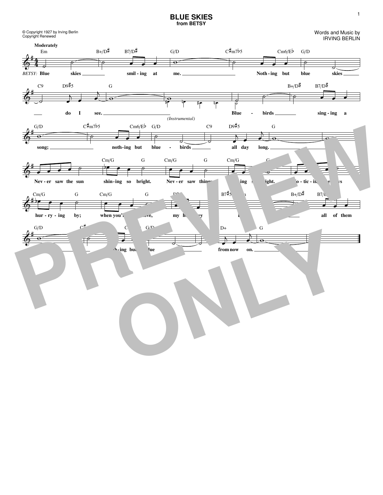 Produktbild zu: Blue Skies