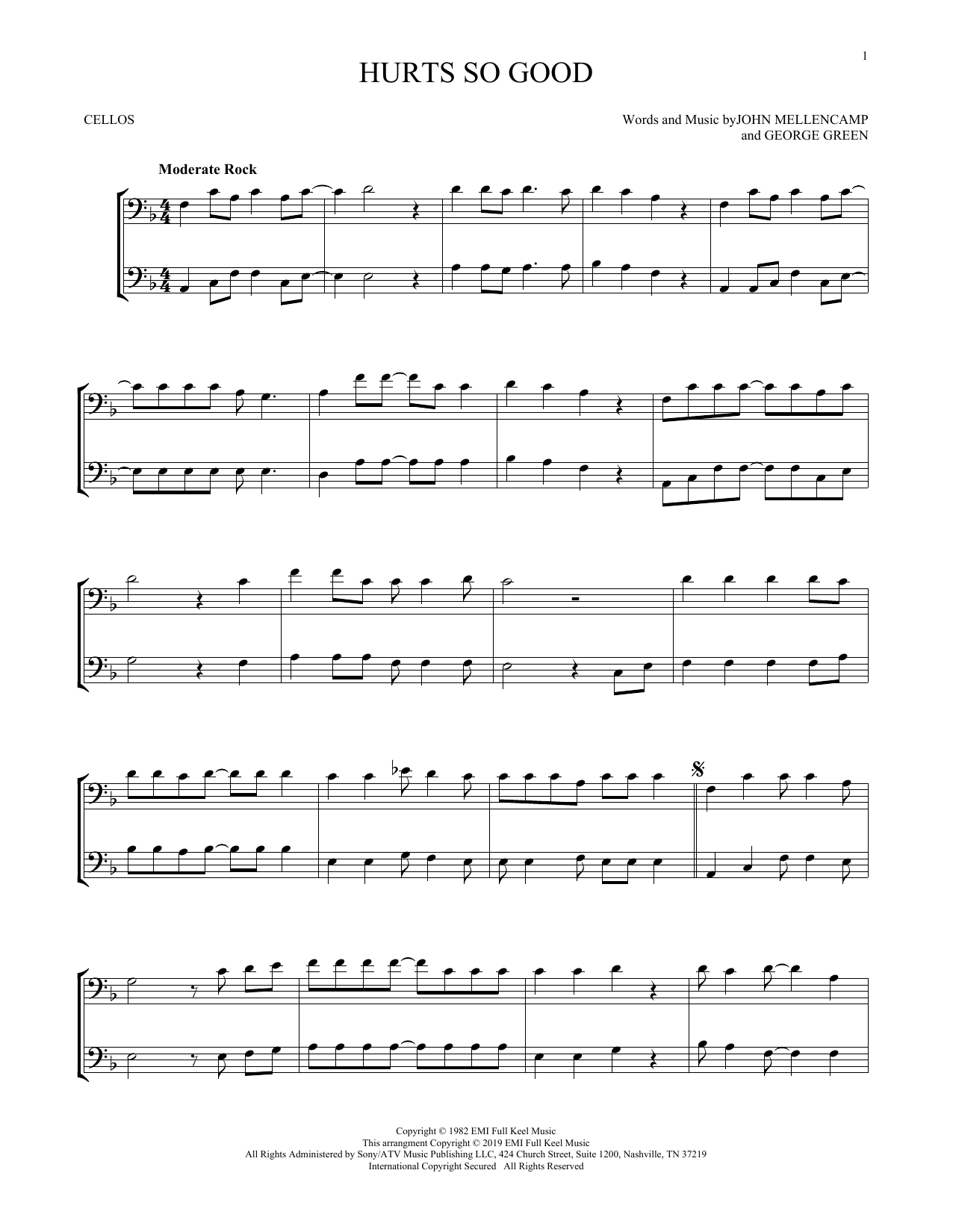 Produktgalerie: Seite 1 von 1 Hurts So Good, John Mellencamp, Violoncello