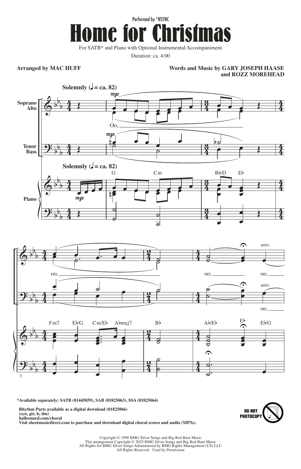 Product gallery: Page 1 of 1 Home For Christmas (arr. Mac Huff), *NSYNC