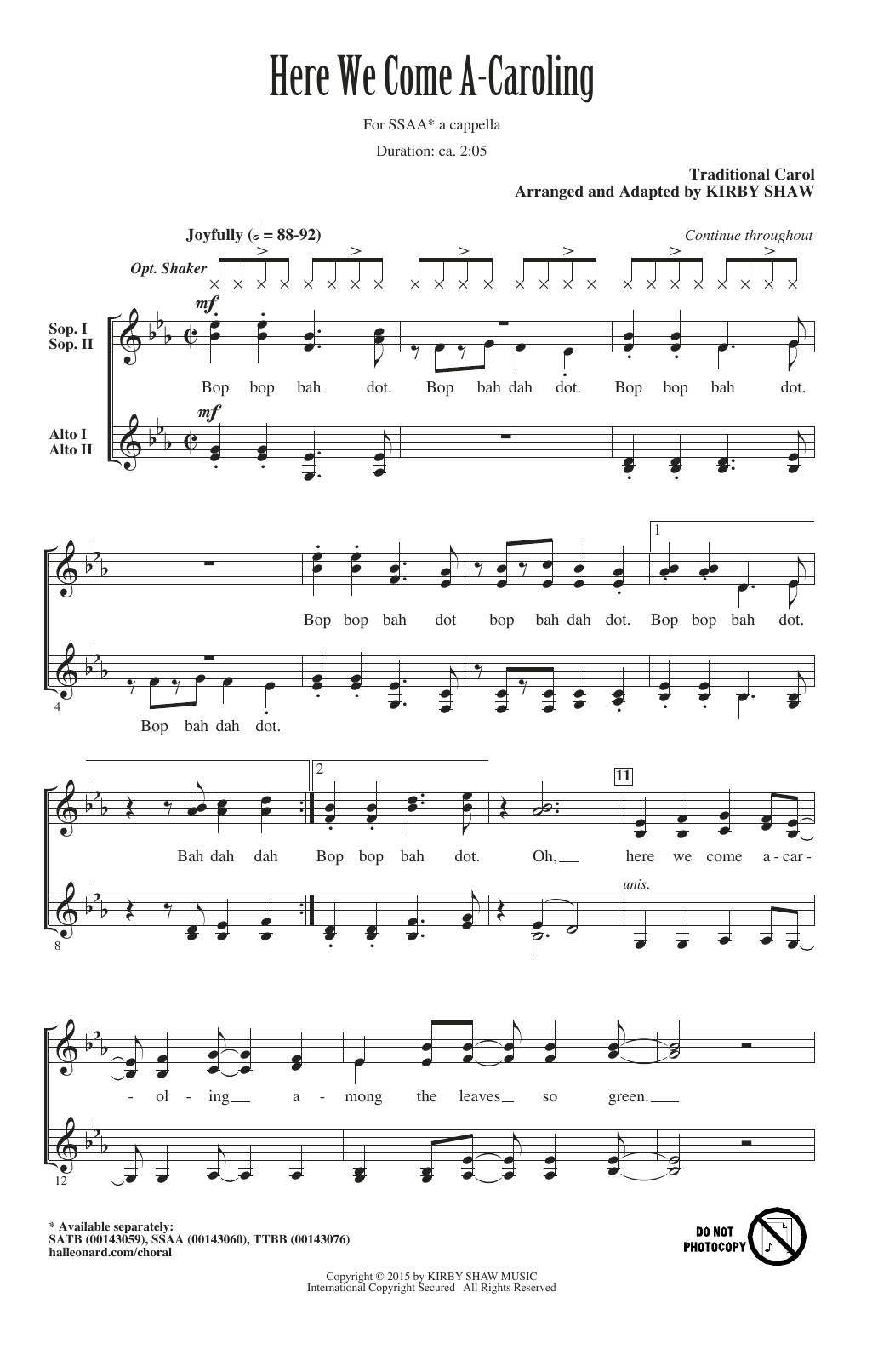 Produktgalerie: Seite 1 von 1 Here We Come A-Caroling, Kirby Shaw, Chor