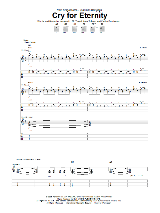 Produktgalerie: Seite 1 von 1 Cry For Eternity, Dragonforce, Gitarre