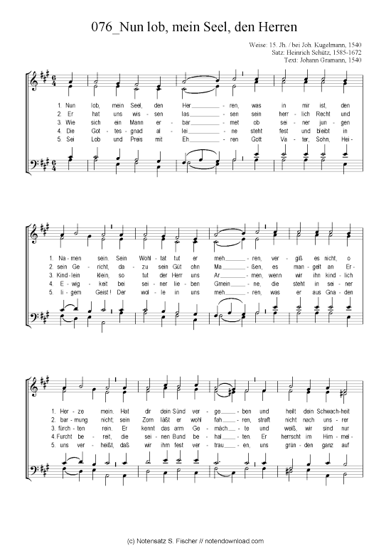 Produktbild zu: Nun lob, mein Seel, den Herren Chorsatz Alte Meister