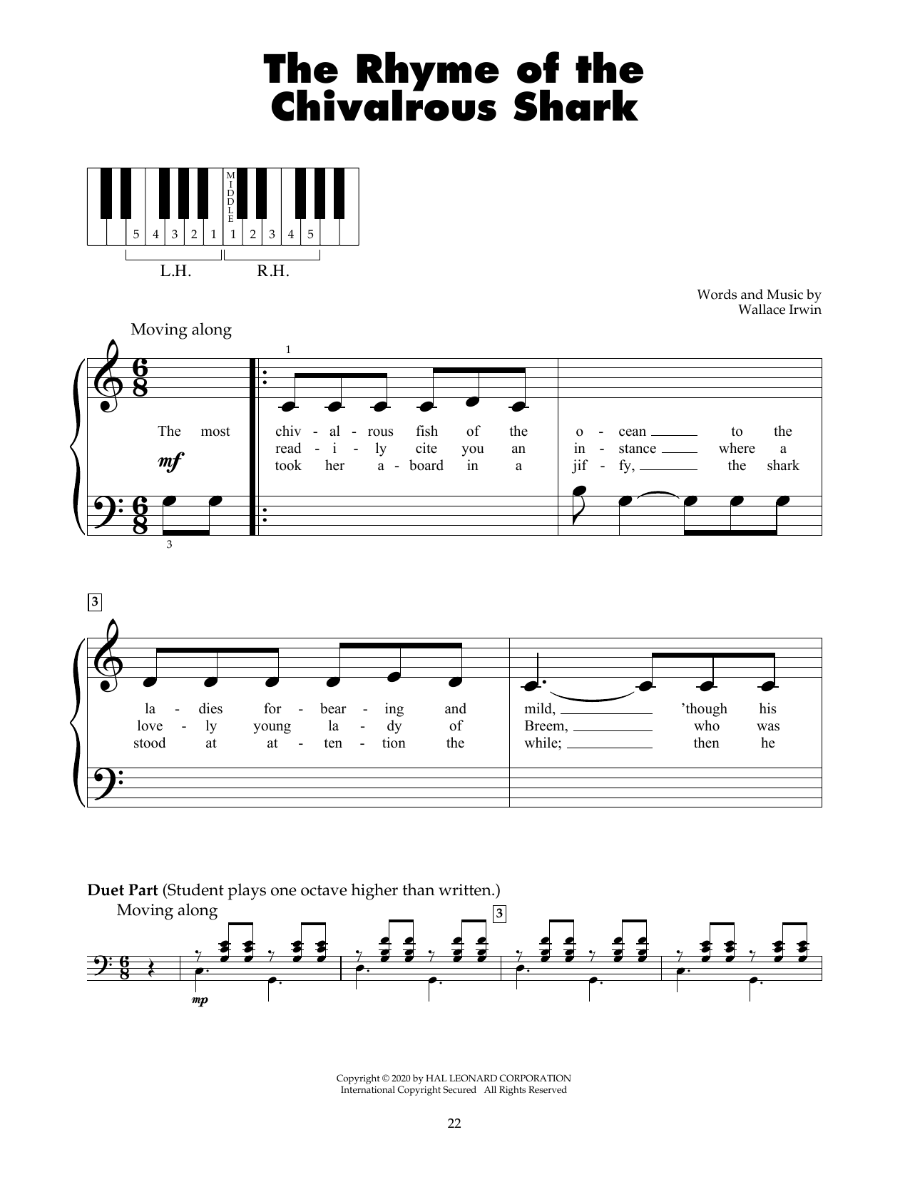 Produktgalerie: Seite 1 von 1 The Rhyme Of The Chivalrous Shark, Wallace Irwin, Klavier