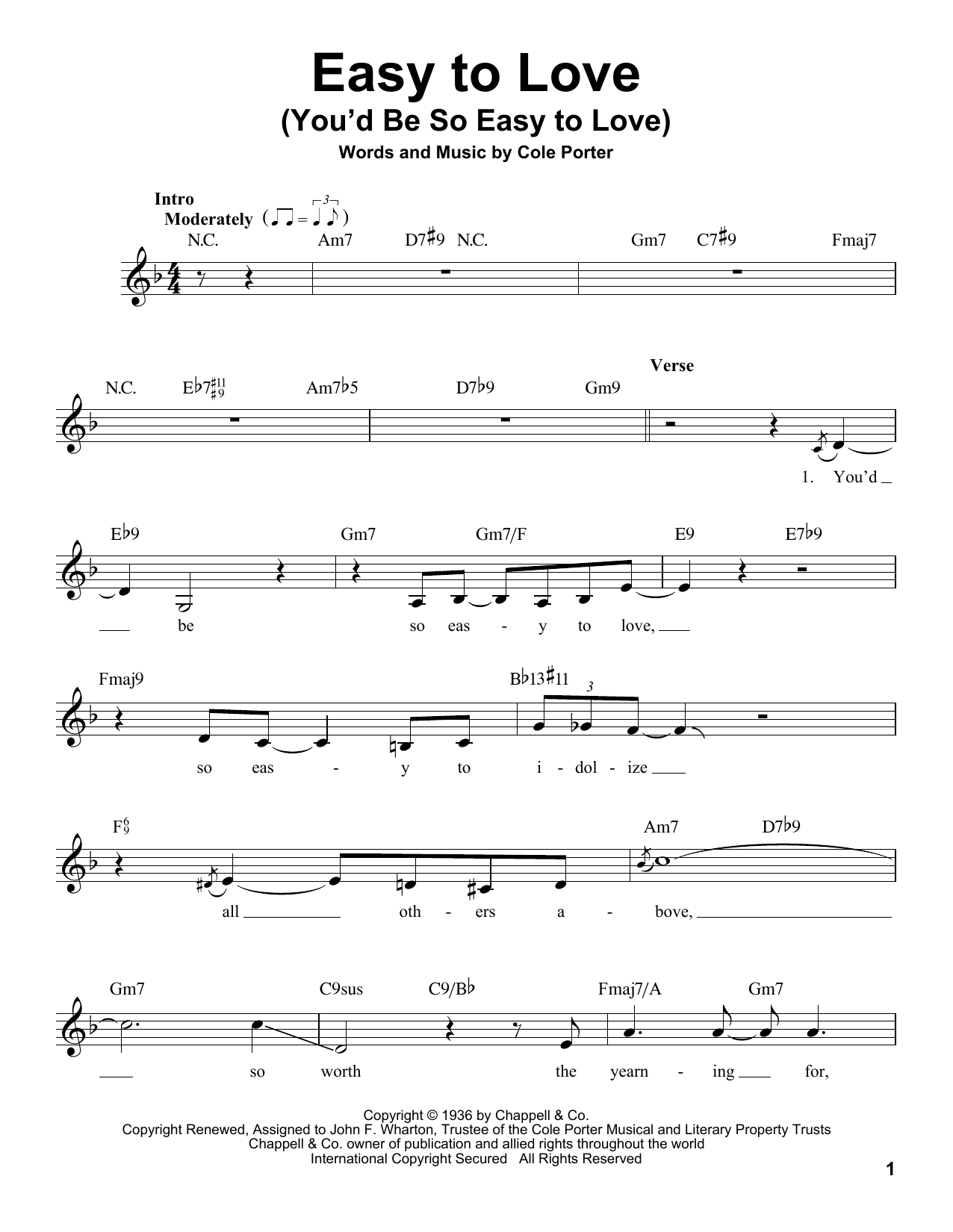 Product gallery: Page 1 of 1 Easy To Love (You'd Be So Easy To Love), Cole Porter