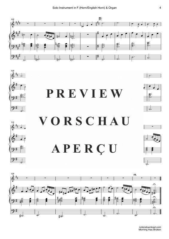 gallery: Morning Has Broken, Stevens, Cat, (Solo Instrument in F: Horn, Englischhorn, Tuba und Orgel)