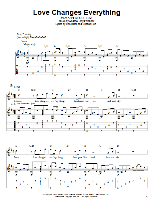 Produktgalerie: Seite 1 von 1 Love Changes Everything (from Aspects Of Love), Andrew Lloyd Webber, Gitarre