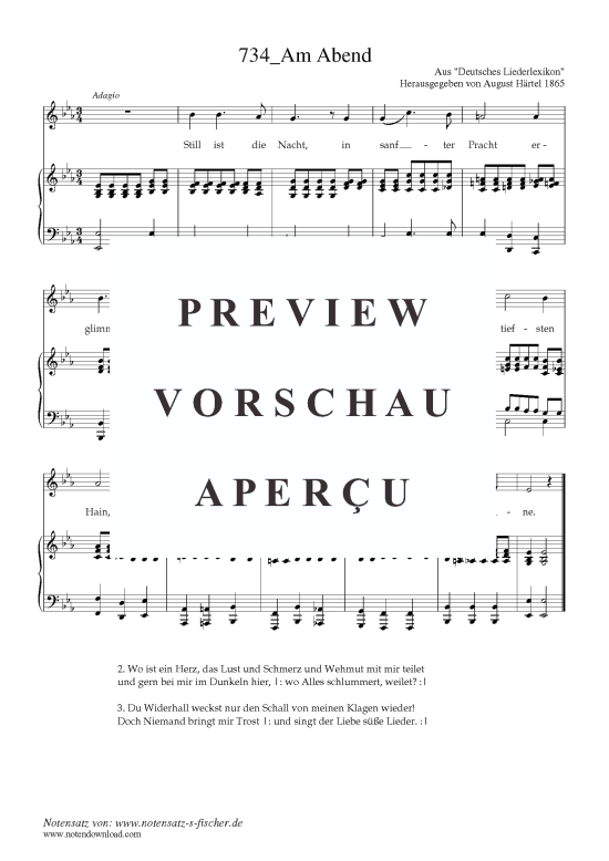 Product picture to: Am Abend Aus "Deutsches Liederlexikon" A. Härtel (1865)