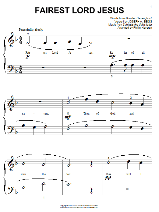 Produktbild zu: Fairest Lord Jesus (arr. Phillip Keveren)