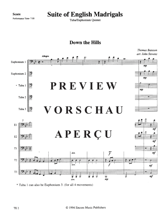 Product gallery: Page 3 of 21 Suite of English Madrigals , , (Tuba Quintet EETTT)