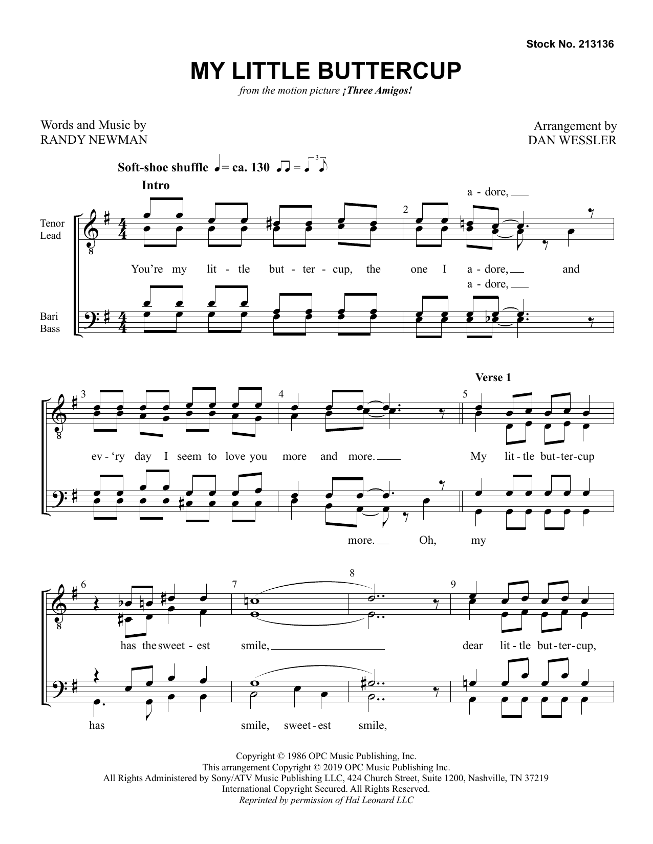 Product gallery: Page 1 of 1 My Little Buttercup (arr. Dan Wessler), Randy Newman