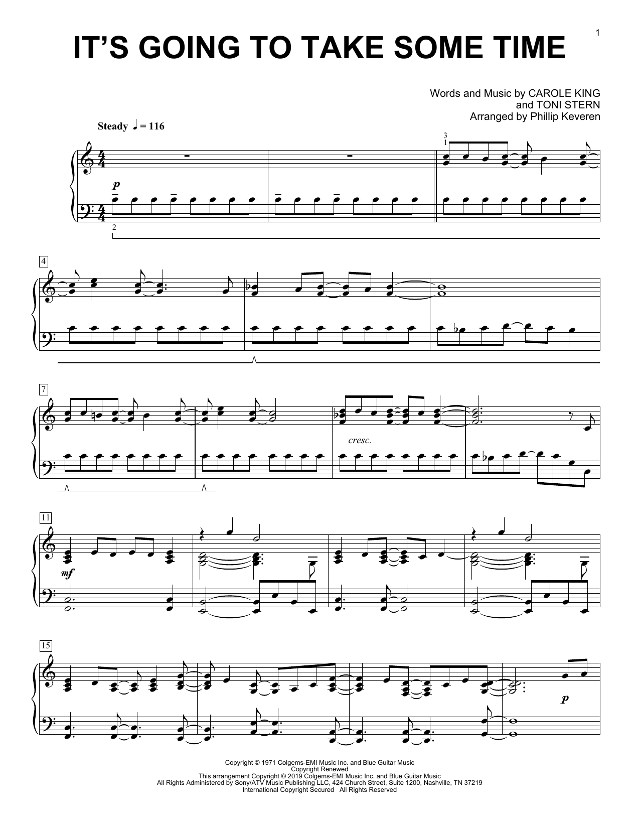 Product picture to: It's Going To Take Some Time (arr. Phillip Keveren)