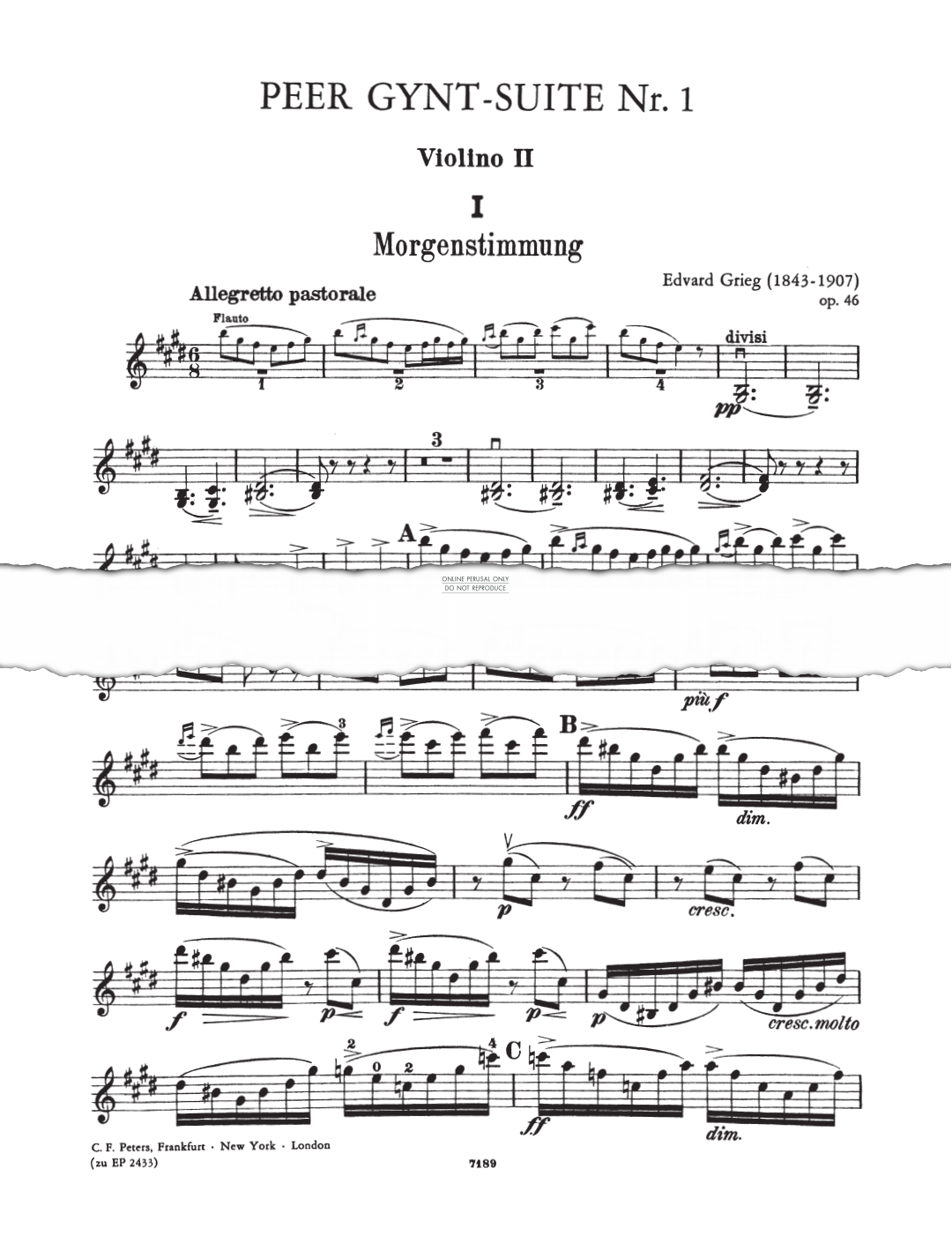Produktbild zu: Peer Gynt Suite No. 1, Op. 46 (Violin II)