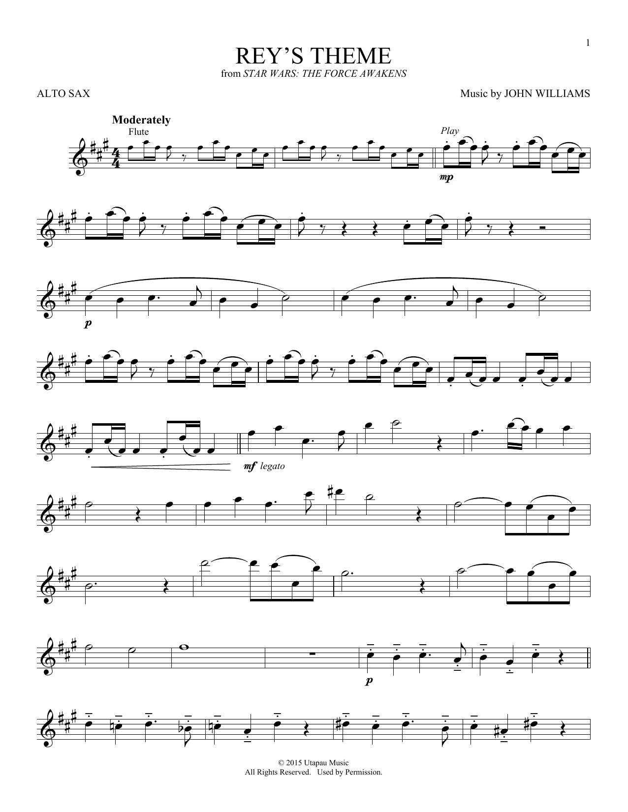 Product gallery: Page 1 of 1 Rey's Theme (from Star Wars: The Force Awakens), John Williams