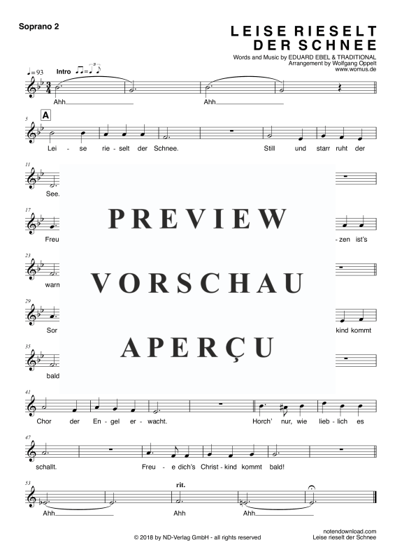 Produktgalerie: Seite 10 von 11 Leise rieselt der Schnee, , Frauenchor/Ensemble SAA und Klavier - E-Bass und Drum Set optional