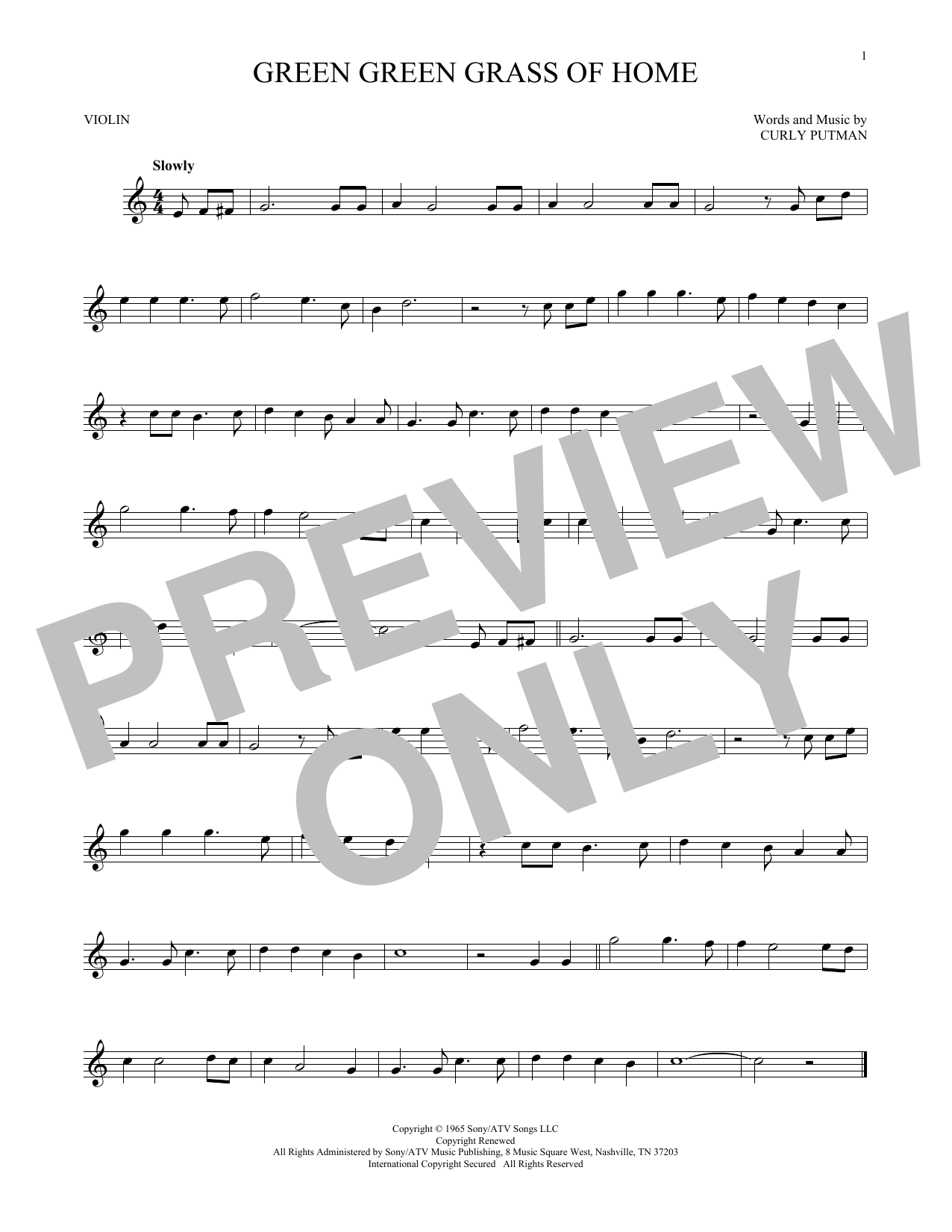 Produktgalerie: Seite 1 von 1 Green Green Grass Of Home, Porter Wagoner, Violine