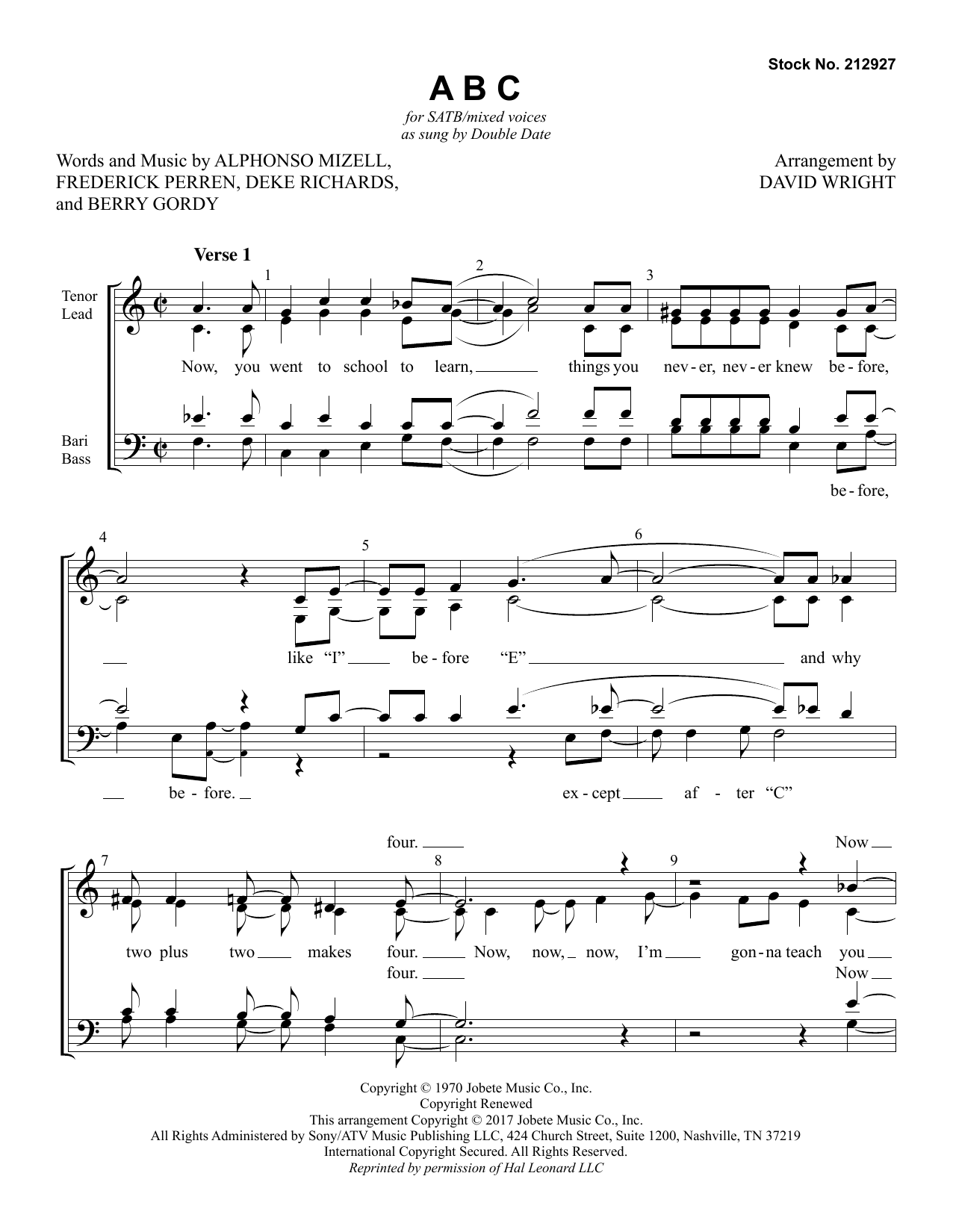 Product picture to: ABC (arr. David Wright)