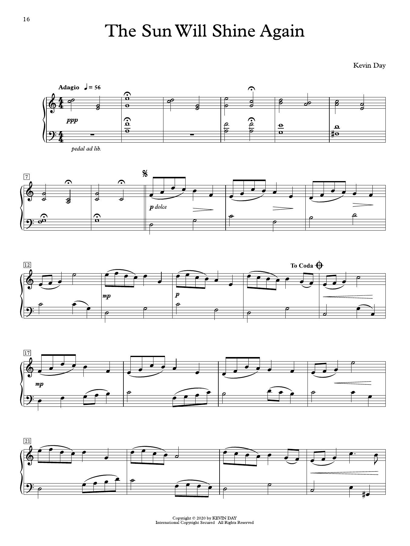Produktgalerie: Seite 1 von 1 The Sun Will Shine Again, Kevin Day, Klavier