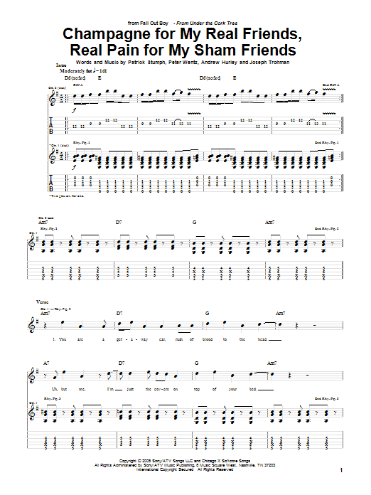 Produktgalerie: Seite 1 von 1 Champagne For My Real Friends, Real Pain For My Sham Friends, Fall Out Boy, Gitarre