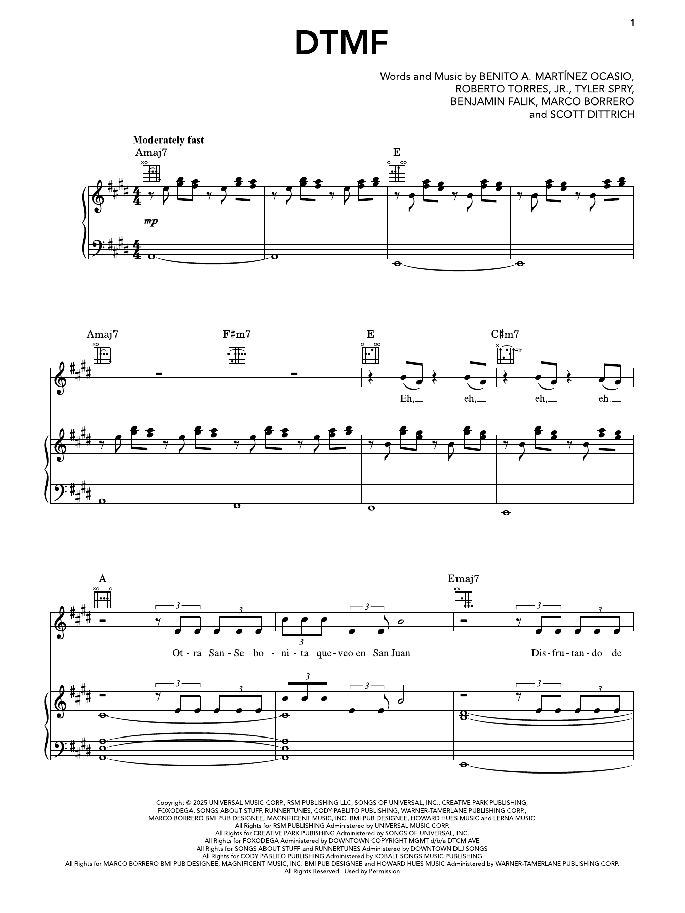 Produktgalerie: Seite 1 von 1 DtMF, Bad Bunny, Gesang, Gitarre, Klavier