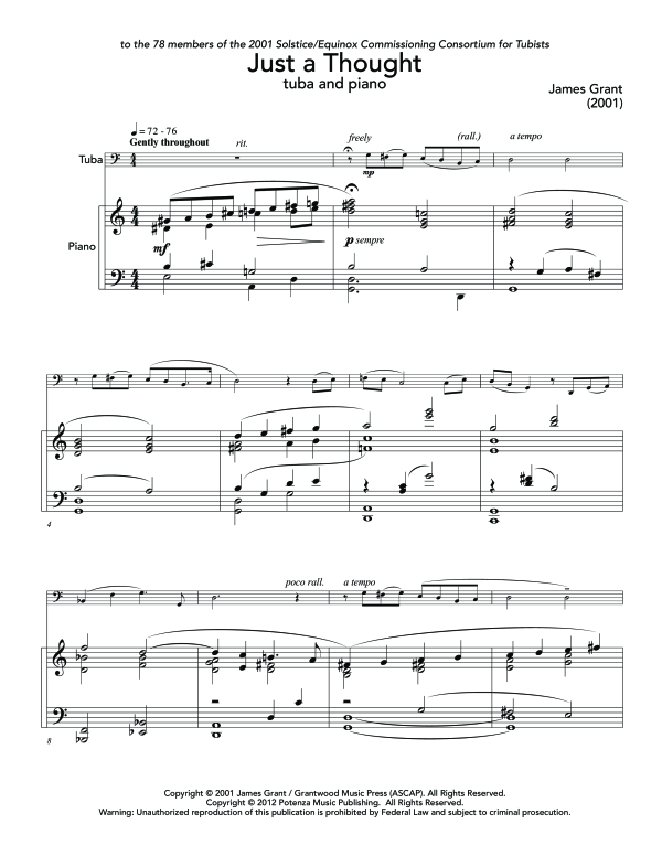 Product gallery: Page 1 of 11 Just a Thought, , (tuba and piano)