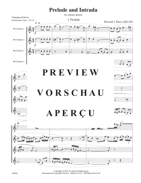 gallery: Prelude and Intrada , , (4 Klarinetten in B)