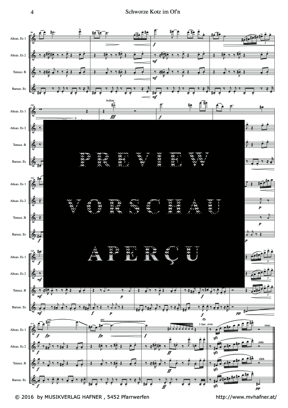 Product gallery: Page 10 of 11 Schworze Kotz im Ofn, , (Saxophone Quartet)