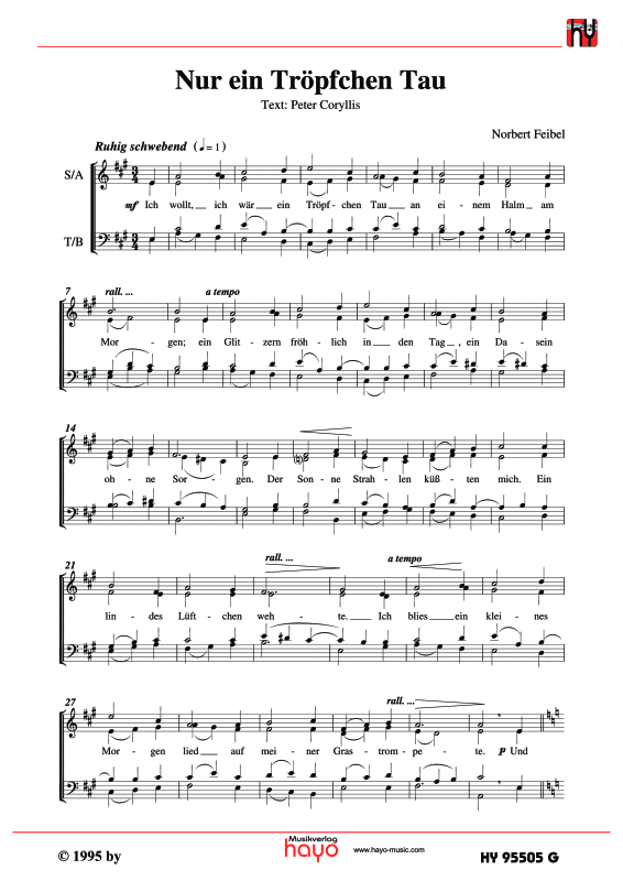 Product gallery: Page 1 of 5 Nur ein Tröpfchen Tau, , (mixed choir)
