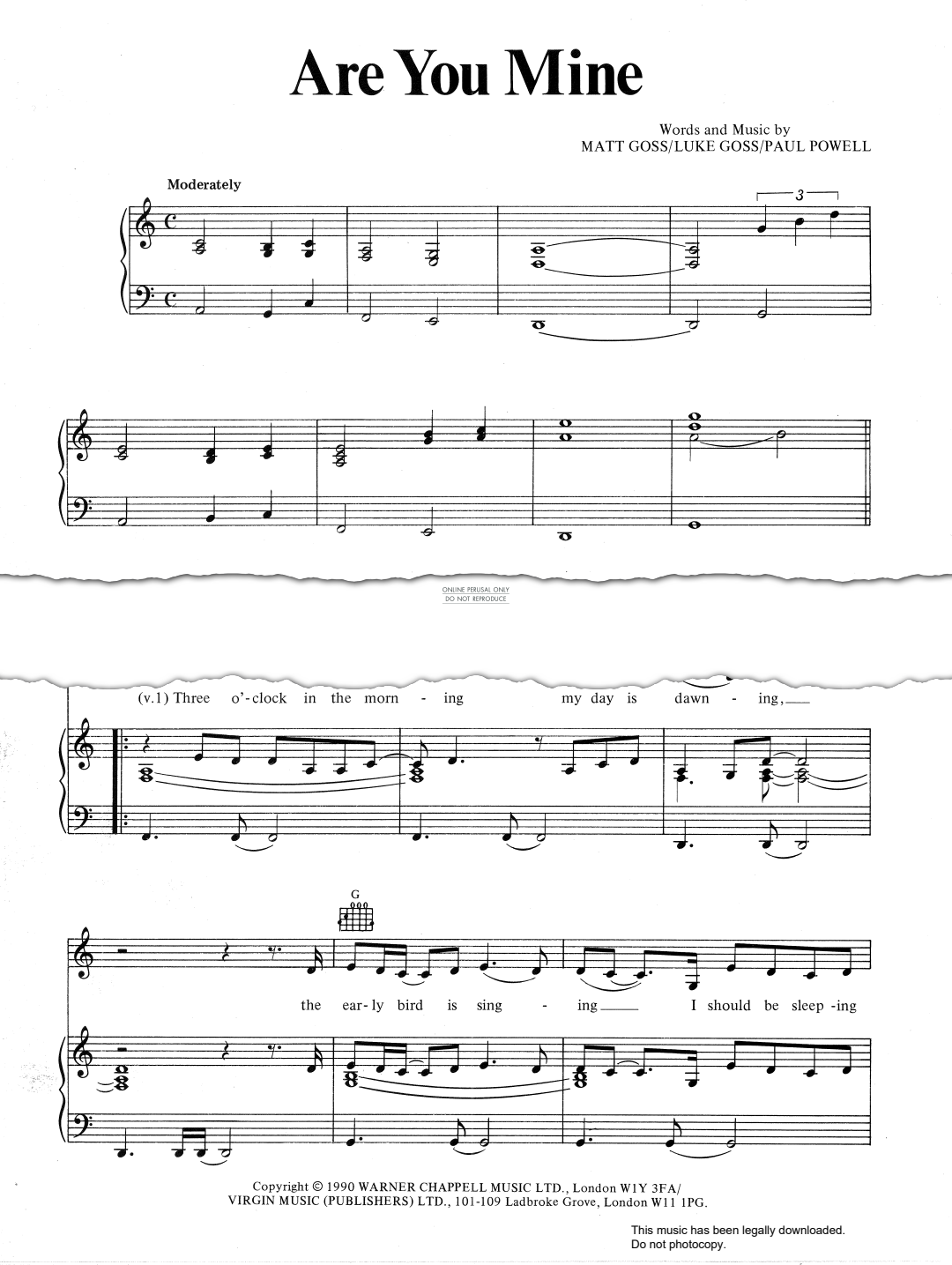Produktgalerie: Seite 1 von 1 Are You Mine, Bros, Gesang, Gitarre, Klavier