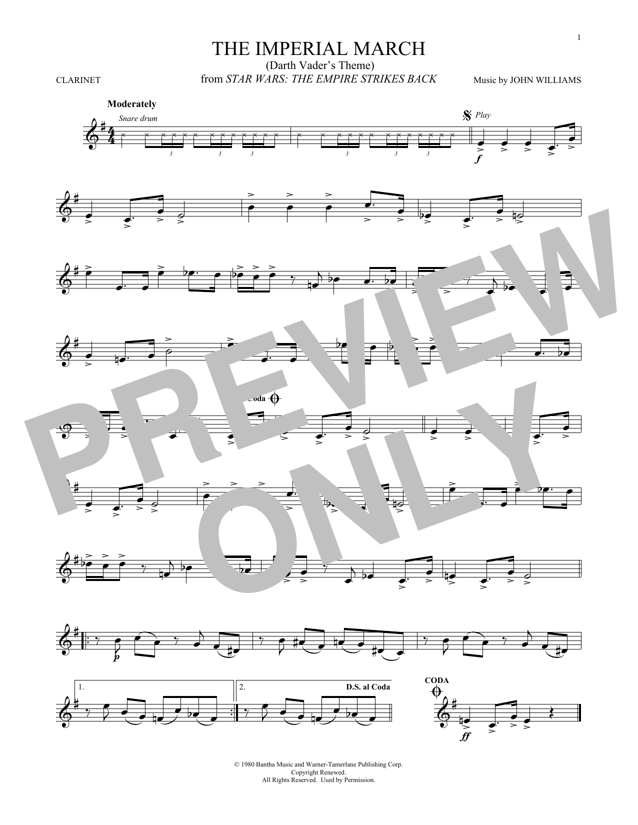 Product gallery: Page 1 of 1 The Imperial March (Darth Vader's Theme) (from Star Wars: The Empire Strikes Back), John Williams