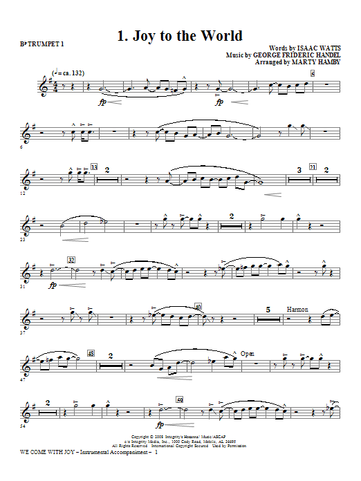 Product gallery: Page 1 of 1 We Come With Joy Orchestration - Trumpet 1, Marty Hamby