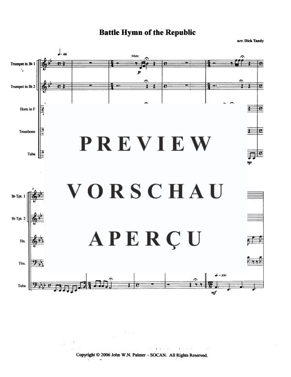 Produktgalerie: Seite 3 von 11 Battle Hymn of the Republic, , Blechbläserquintett
