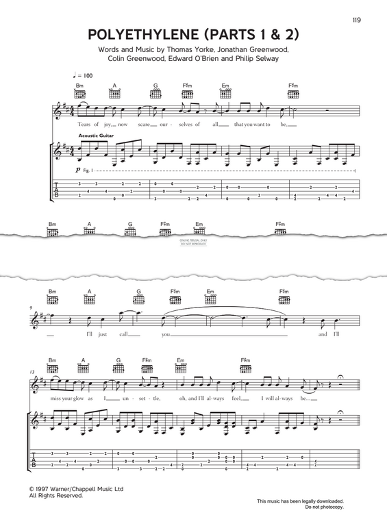 Produktgalerie: Seite 1 von 1 Polyethylene (Parts 1 & 2), Radiohead, Gesang, Gitarre