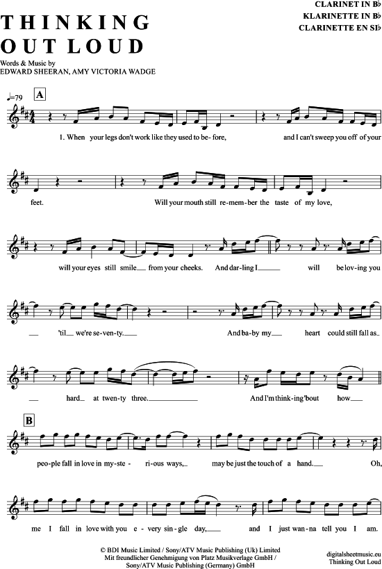 Product picture to: Thinking Out Loud Ed Sheeran