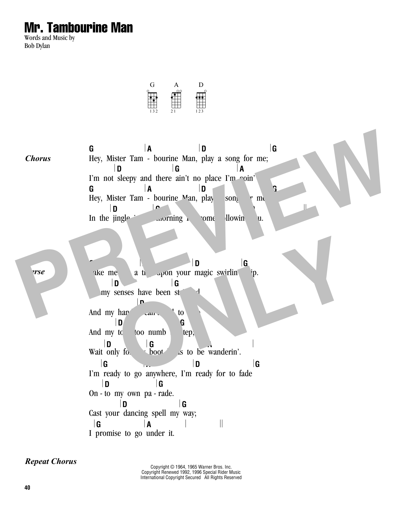 Product gallery: Page 1 of 1 Mr. Tambourine Man, Bob Dylan