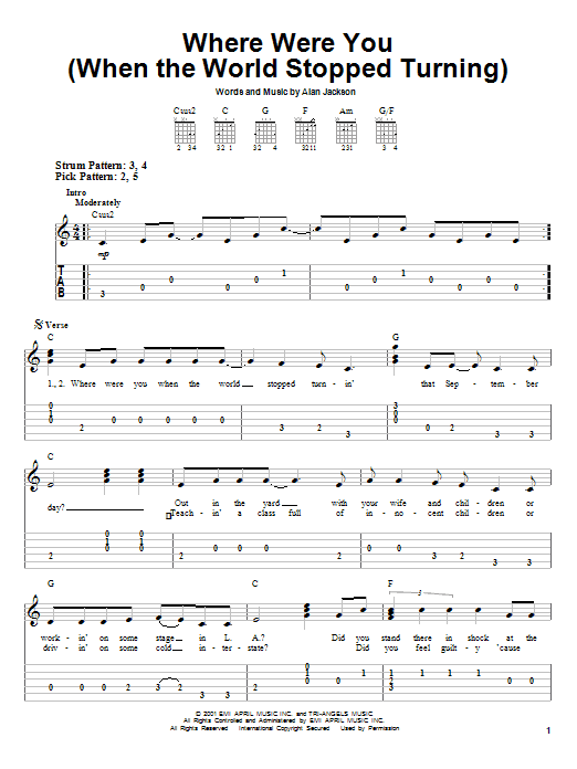 Product gallery: Page 1 of 1 Where Were You (When The World Stopped Turning), Alan Jackson