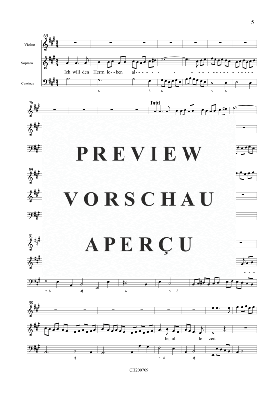 gallery: Ich will den Herrn loben allezeit, , (Sopran, Violine und Continuo)