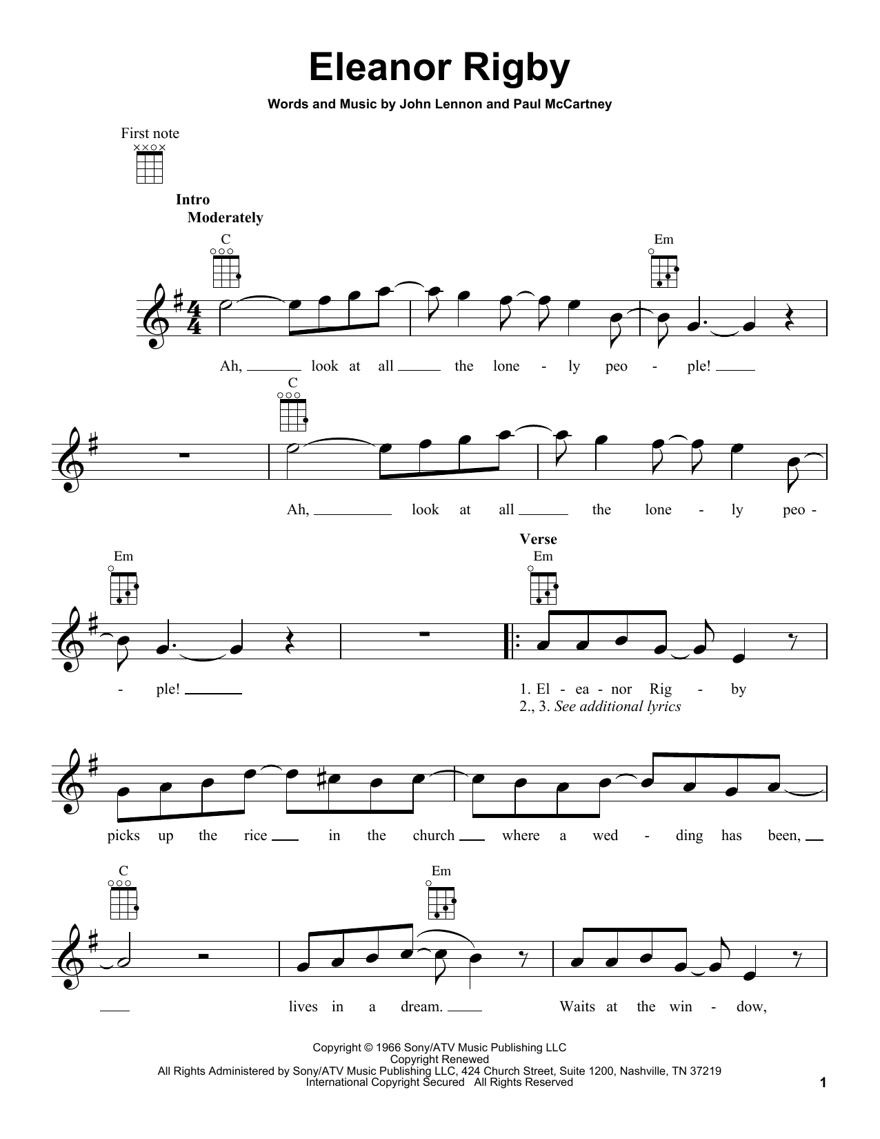 Product gallery: Page 1 of 1 Eleanor Rigby, The Beatles