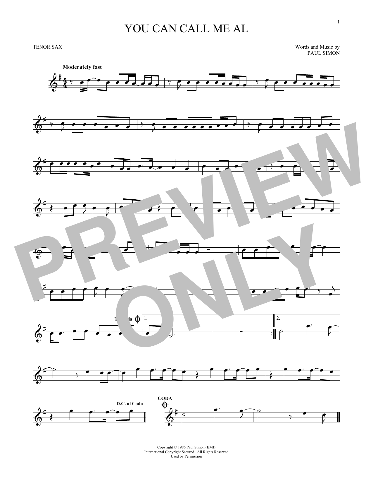 Product gallery: Page 1 of 1 You Can Call Me Al, Paul Simon