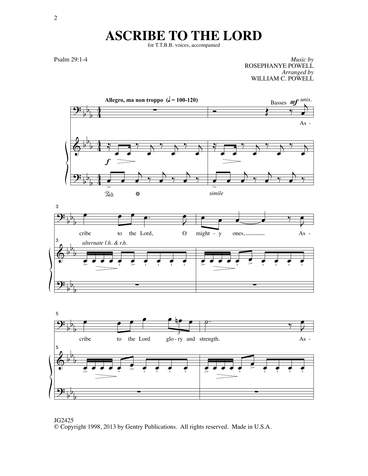 Product picture to: Ascribe To The Lord (arr. William C. Powell)