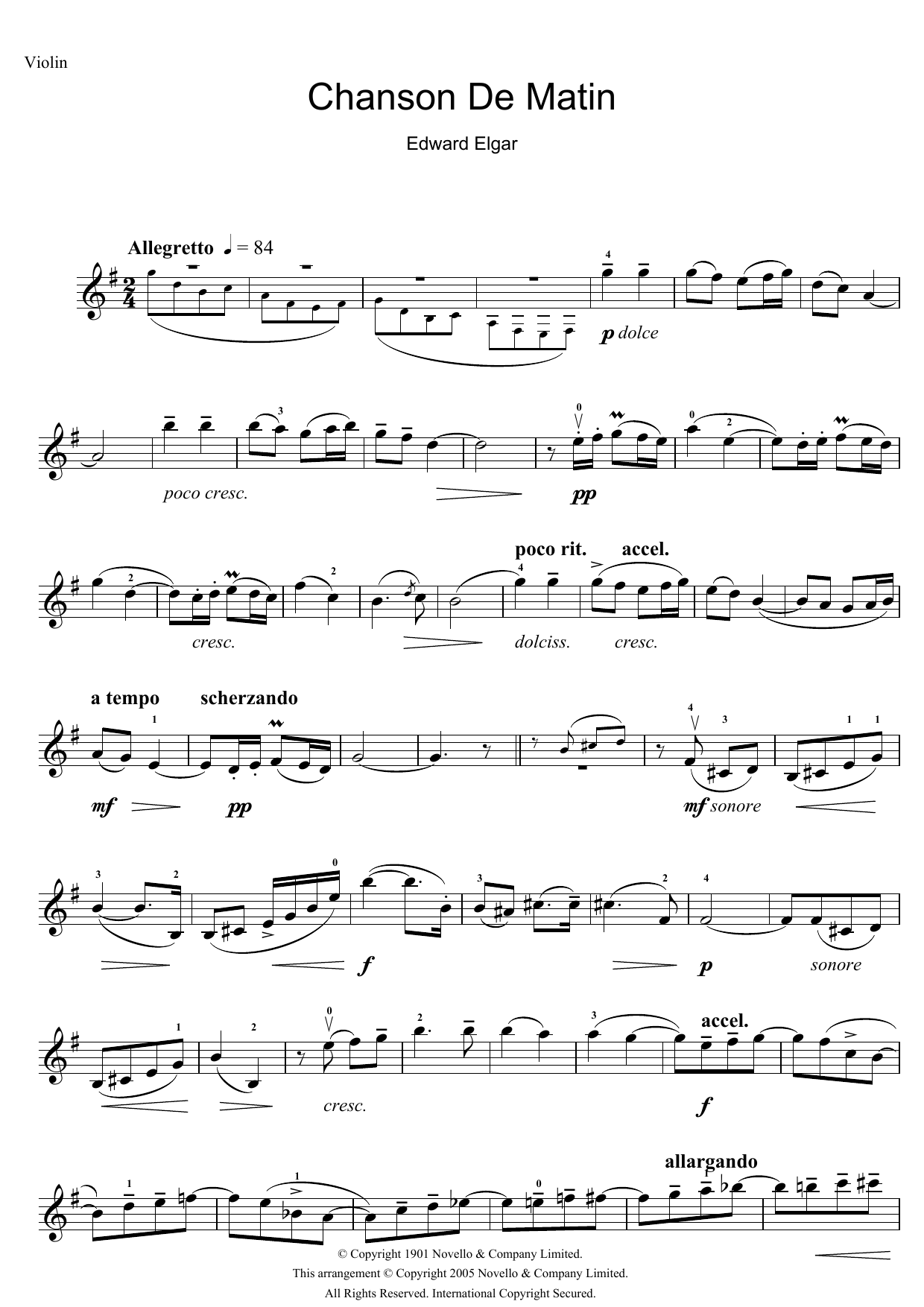 Product gallery: Page 1 of 1 Chanson De Matin Opus 15, No. 2, Edward Elgar