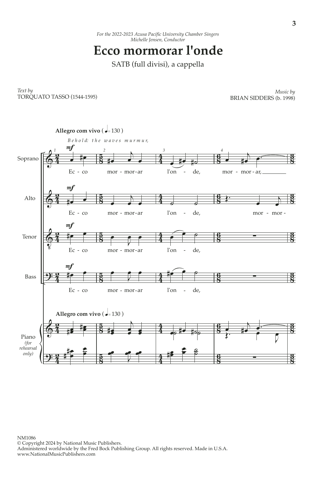 Produktbild zu: Ecco mormorar l'onde