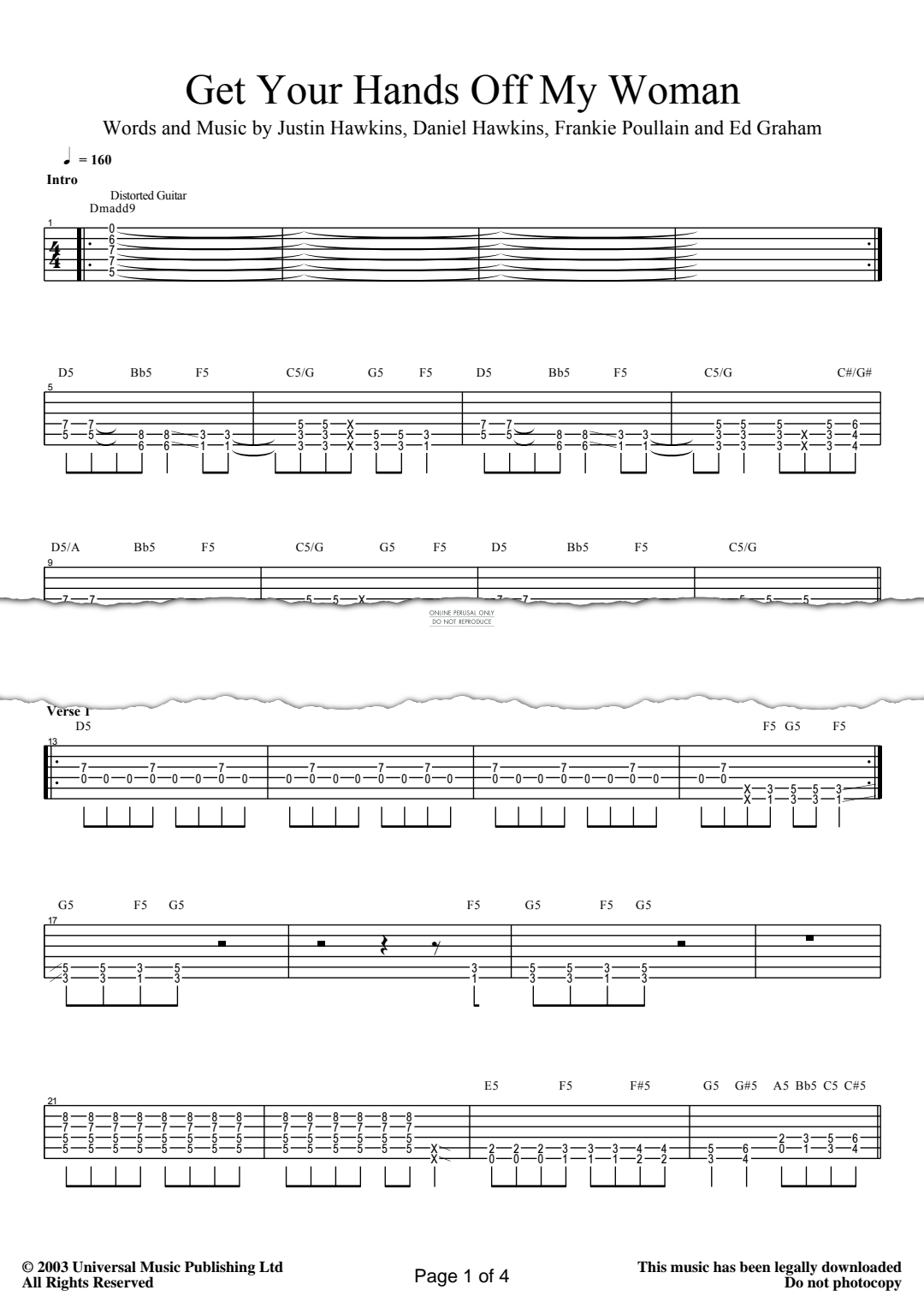 Product gallery: Page 1 of 1 Get Your Hands Off My Woman, The Darkness