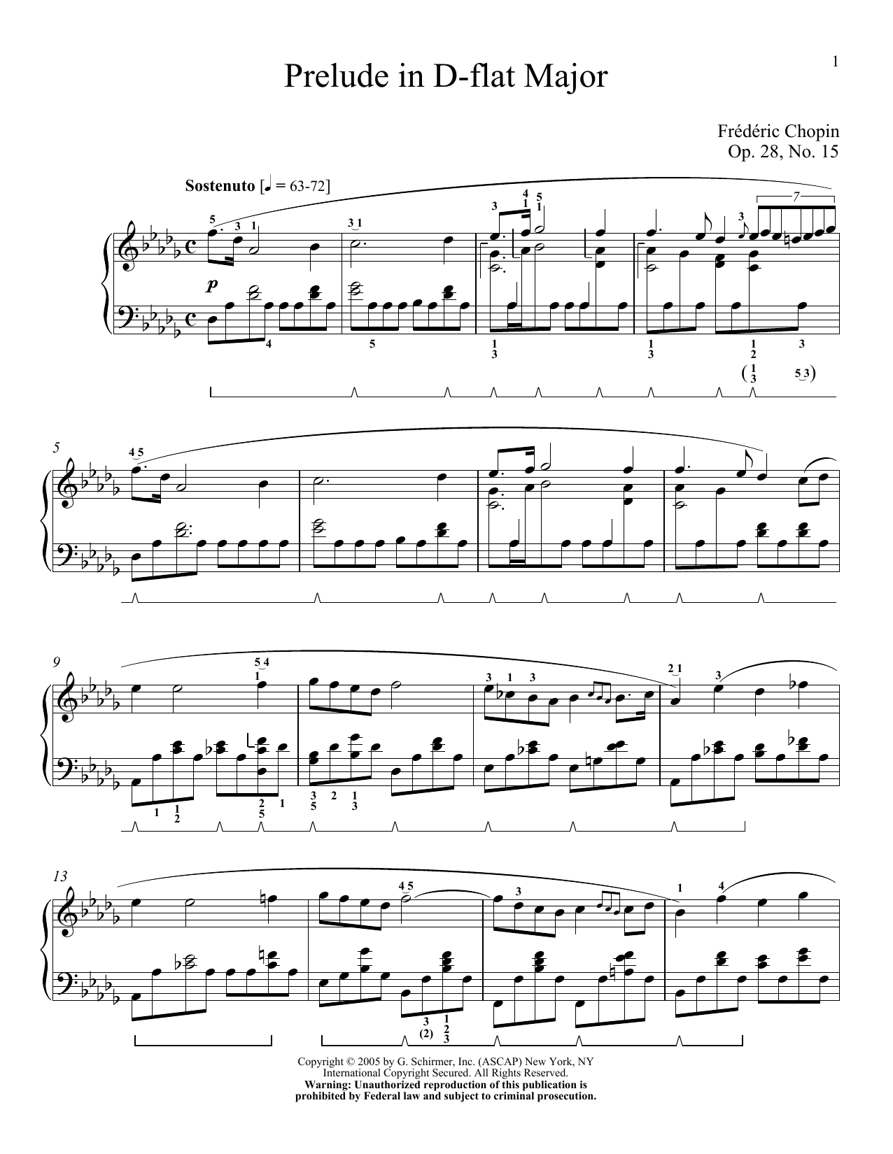 Product gallery: Page 1 of 1 Prelude In Db Major, Op. 28, No. 15 (Raindrop), Frederic Chopin