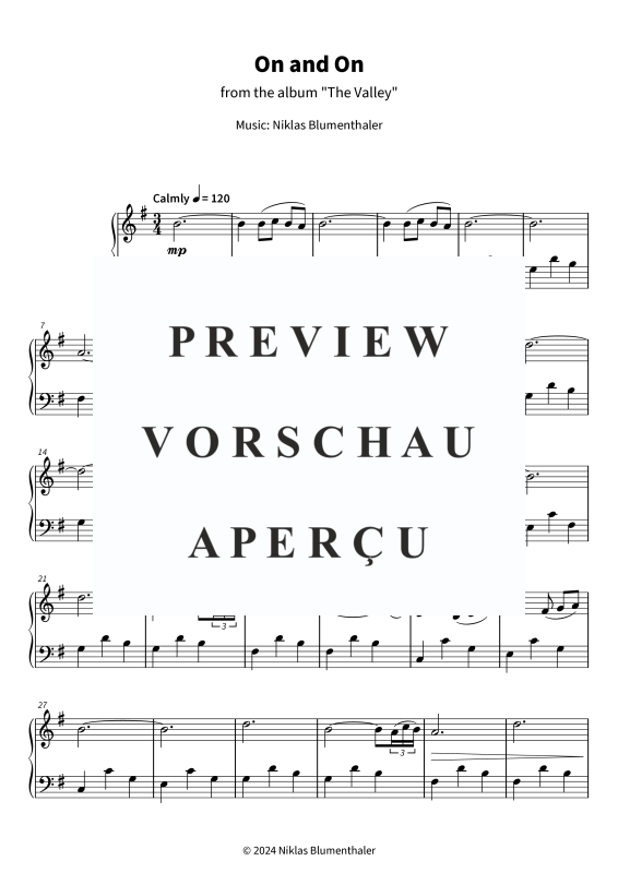 gallery: On and On - from the album The Valley, Niklas Blumenthaler, (Klavier Solo)