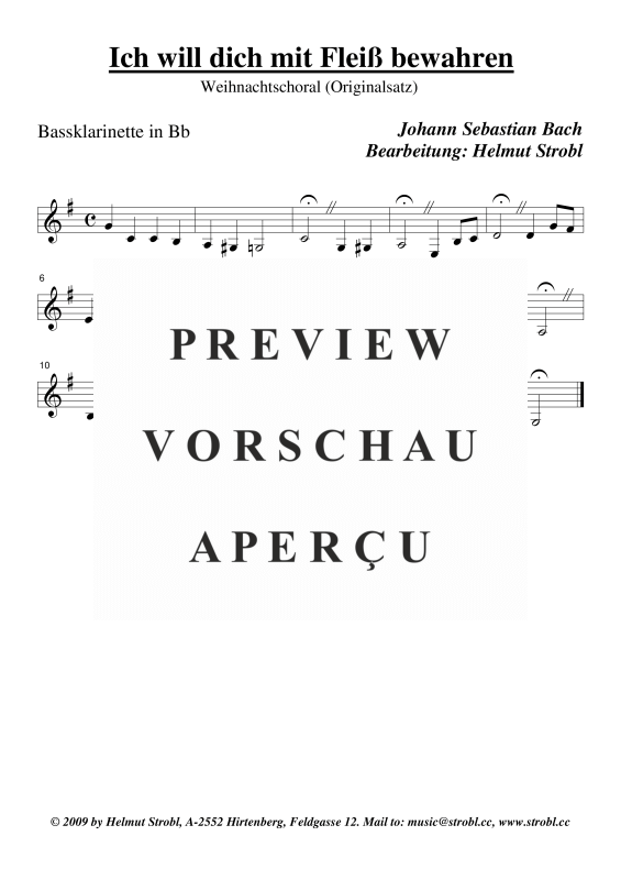 gallery: Ich will dich mit Fleiß bewahren, , Klarinettenquartett