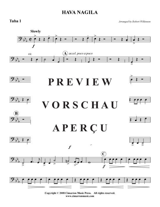 Product gallery: Page 13 of 16 Hava Nagila , , (Tuba Quartet: 2x Baritone, 2xTuba)