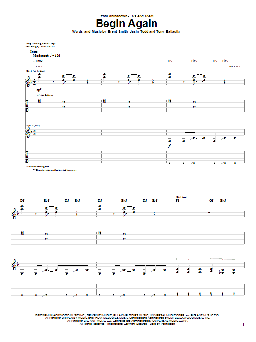 Produktgalerie: Seite 1 von 1 Begin Again, Shinedown, Gitarre
