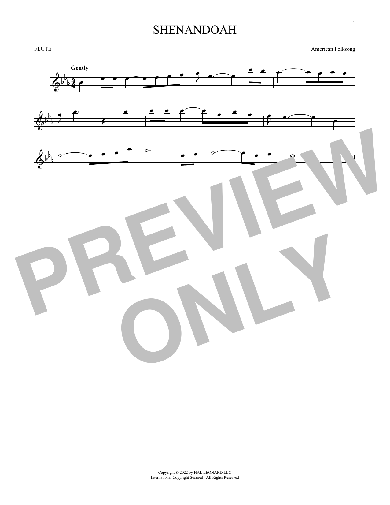 Product gallery: Page 1 of 1 Shenandoah, American Folksong