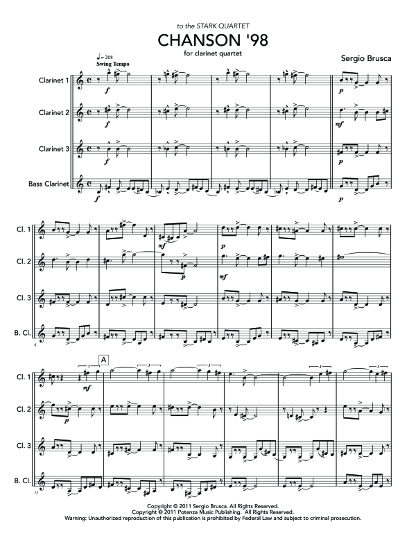 gallery: Chanson ´98, , (Clarinet Quartet)